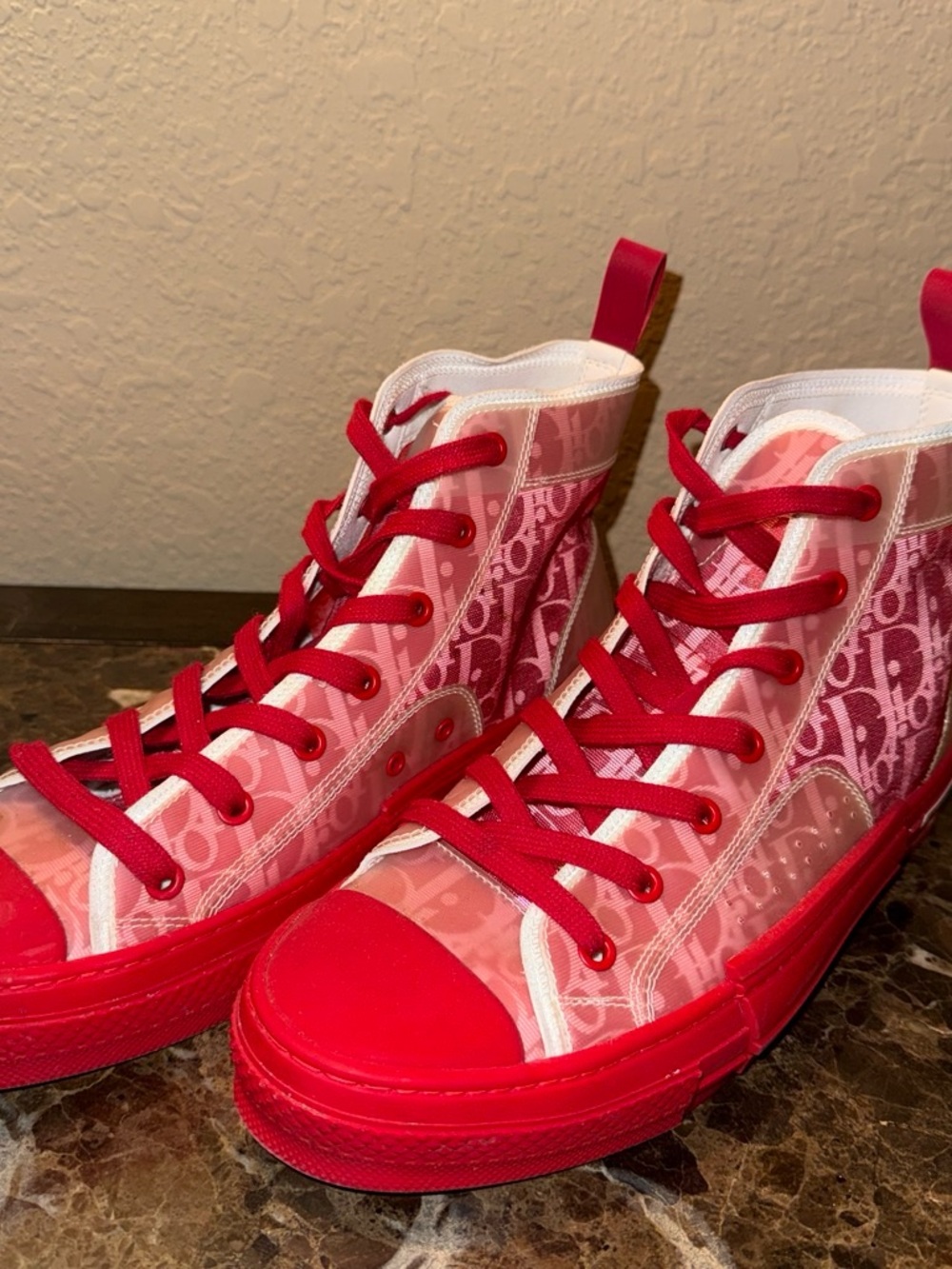 Dior Red High-Top Sneakers